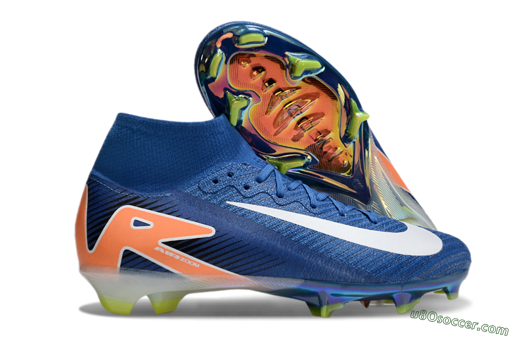 Nike Air Zoom Mercurial Superfly 10 Elite FG Firm Ground Soccer Cleats - Blue/White/Orange 1