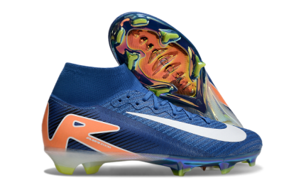 Nike Air Zoom Mercurial Superfly 10 Elite FG Firm Ground Soccer Cleats - Blue/White/Orange