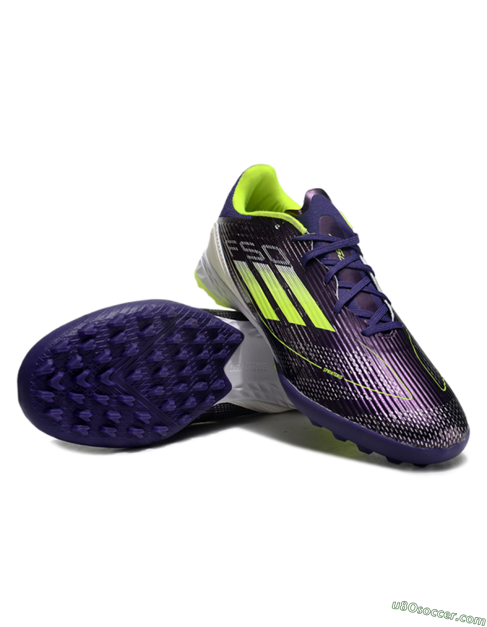 Adidas F50 Pro TF Artificial Turf Soccer Shoes - Purple/Yellow/Blue 3