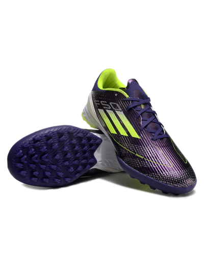 Adidas F50 Pro TF Artificial Turf Soccer Shoes - Purple/Yellow/Blue
