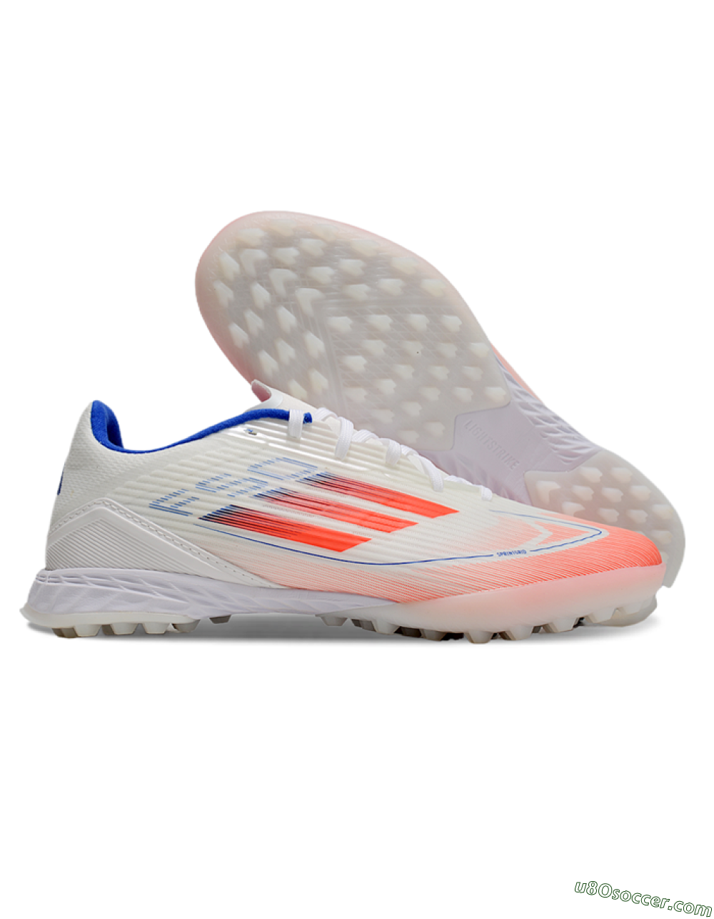 Adidas F50 Pro TF Artificial Turf Soccer Shoes - White/Red/Blue 1