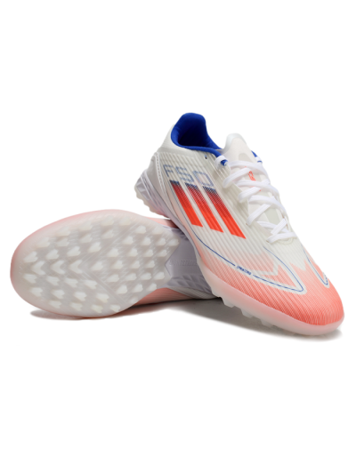 Adidas F50 Pro TF Artificial Turf Soccer Shoes - White/Red/Blue