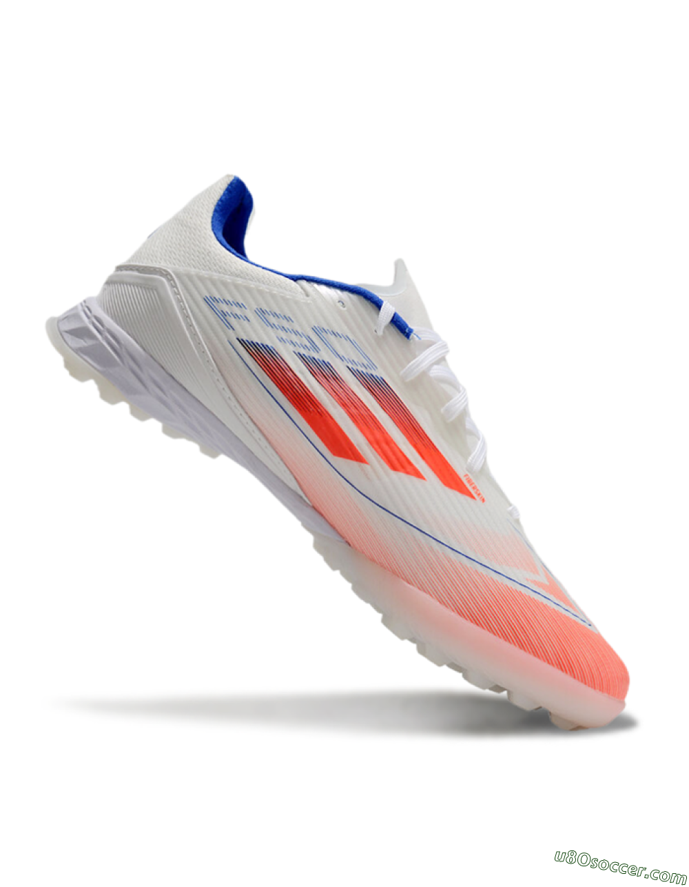 Adidas F50 Pro TF Artificial Turf Soccer Shoes - White/Red/Blue 4