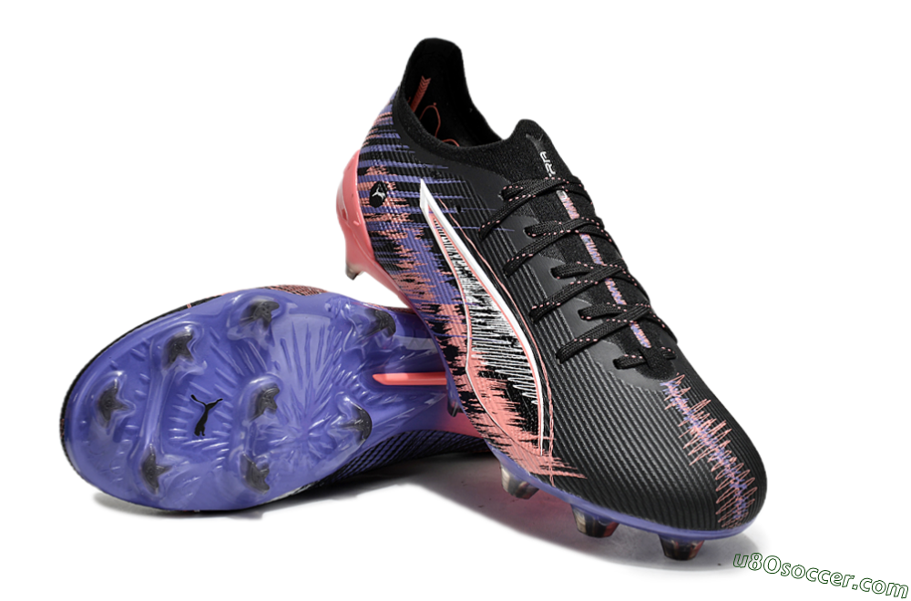 Puma Ultra Ultimate FG Firm Ground Soccer Cleats - Black/White/Purple/Pink 3