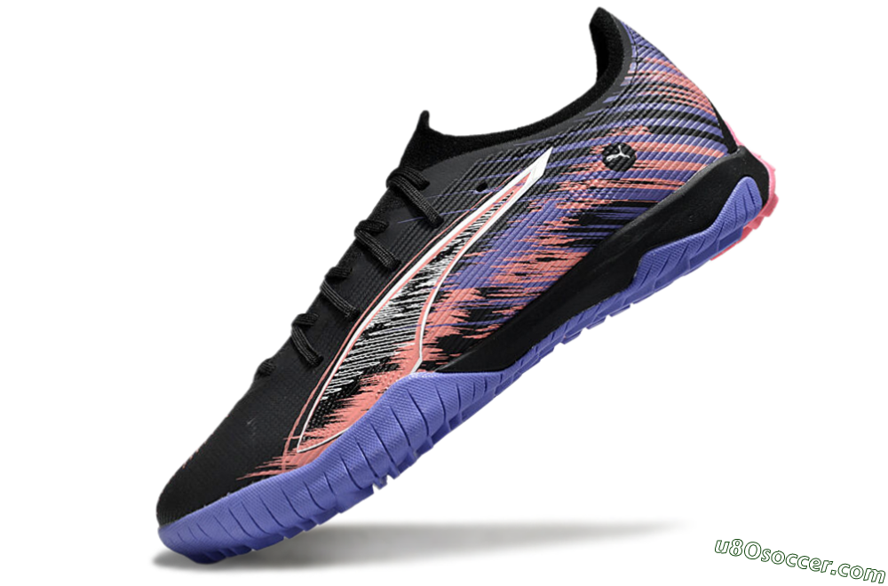 Puma Ultra Ultimate TF Artificial Turf Soccer Shoes - Black/White/Purple/Pink 5