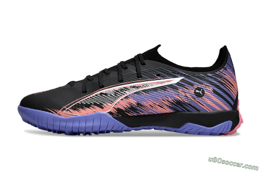 Puma Ultra Ultimate TF Artificial Turf Soccer Shoes - Black/White/Purple/Pink 2