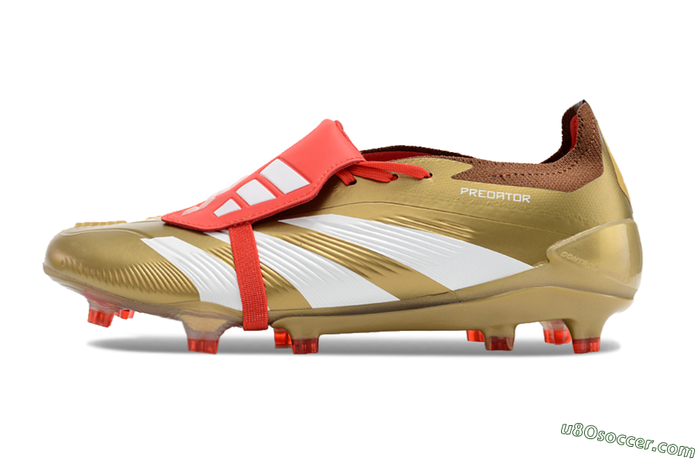 Adidas Predator Elite Foldover Tongue FG Firm Ground Soccer Cleats - Gold/Red/White 2