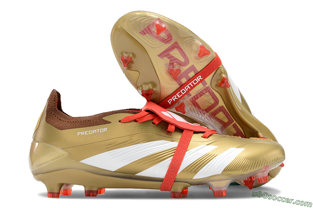 Adidas Predator Elite Foldover Tongue FG Firm Ground Soccer Cleats - Gold/Red/White 1
