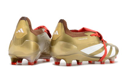 Adidas Predator Elite Foldover Tongue FG Firm Ground Soccer Cleats - Gold/Red/White