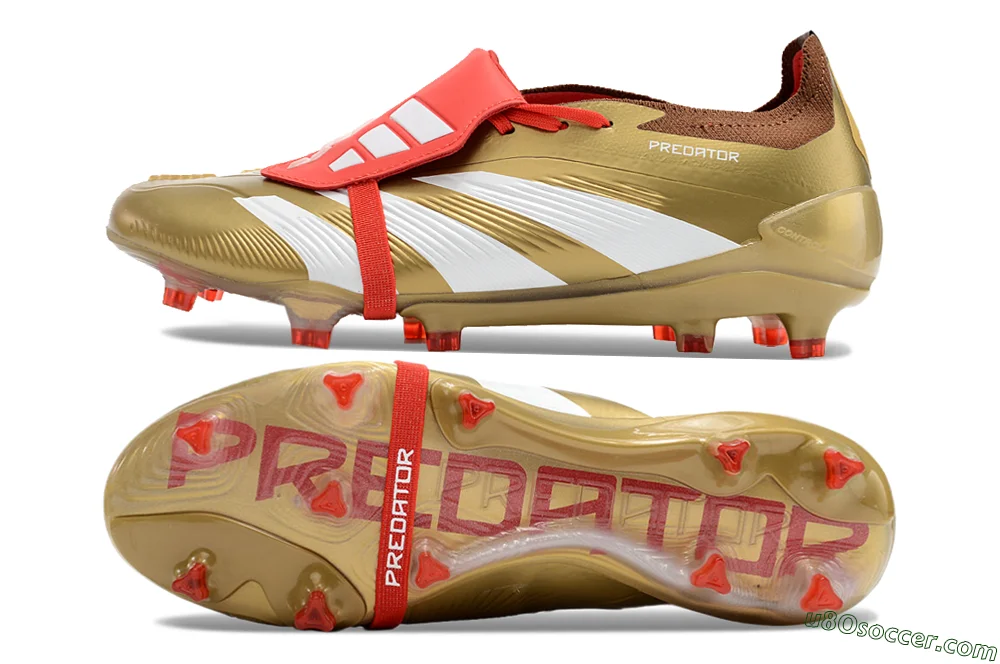 Adidas Predator Elite Foldover Tongue FG Soccer Cleats - Gold/Red