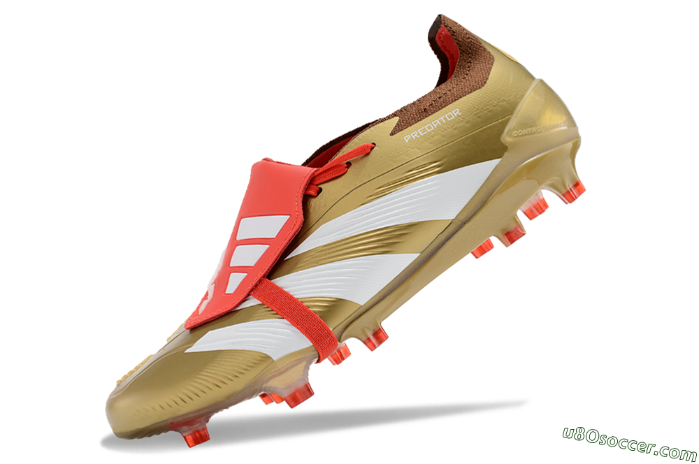 Adidas Predator Elite Foldover Tongue FG Firm Ground Soccer Cleats - Gold/Red/White 5