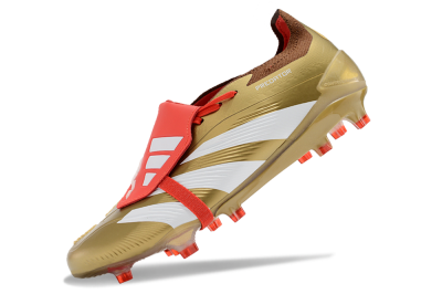 Adidas Predator Elite Foldover Tongue FG Firm Ground Soccer Cleats - Gold/Red/White