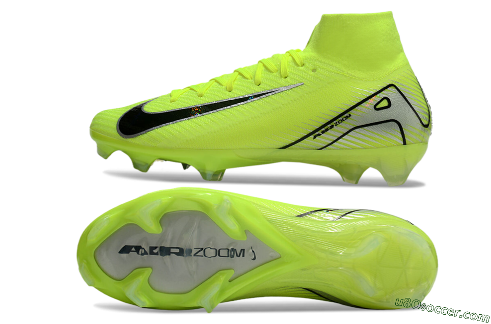 Nike Air Zoom Mercurial Superfly 10 Elite FG Firm Ground Soccer Cleats - Yellow/Black/Silver 0