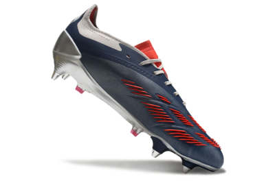 Adidas Predator 24 Elite SG Soft Ground Soccer Cleats - Silver/Blue/Red