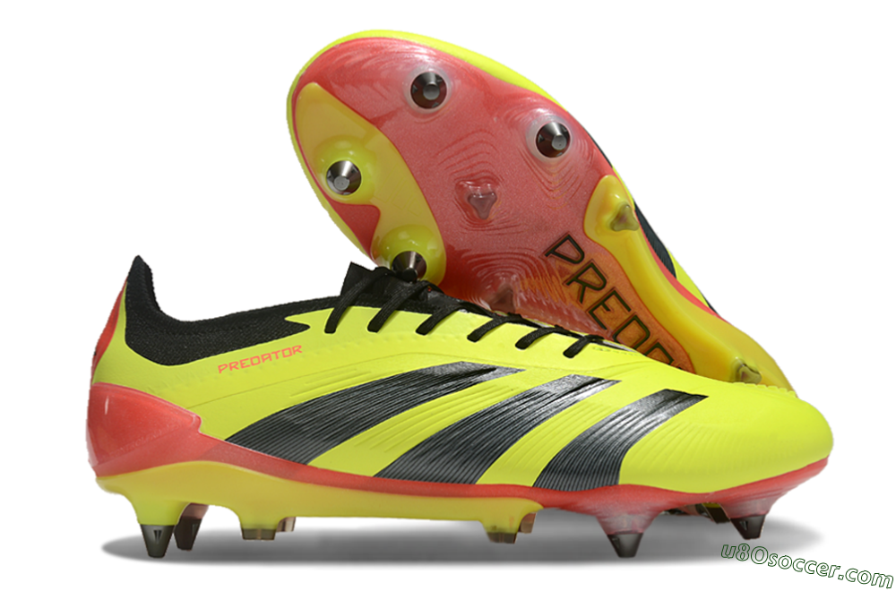 Adidas Predator 24 Elite SG Soft Ground Soccer Cleats - Yellow/Black/Red 1