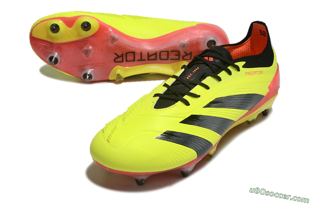 Adidas Predator 24 Elite SG Soft Ground Soccer Cleats - Yellow/Black/Red 3