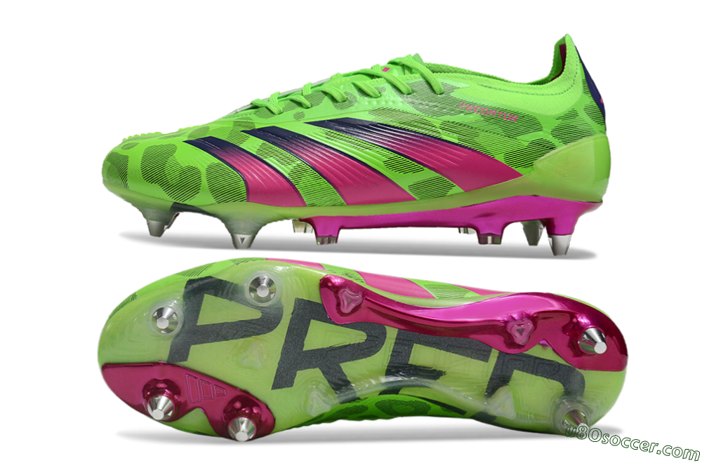 Adidas Predator 24 Elite SG Soft Ground Soccer Cleats - Yellow/Purple/Pink 0