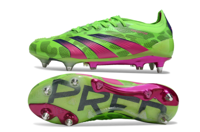 Adidas Predator 24 Elite SG Soft Ground Soccer Cleats - Yellow/Purple/Pink