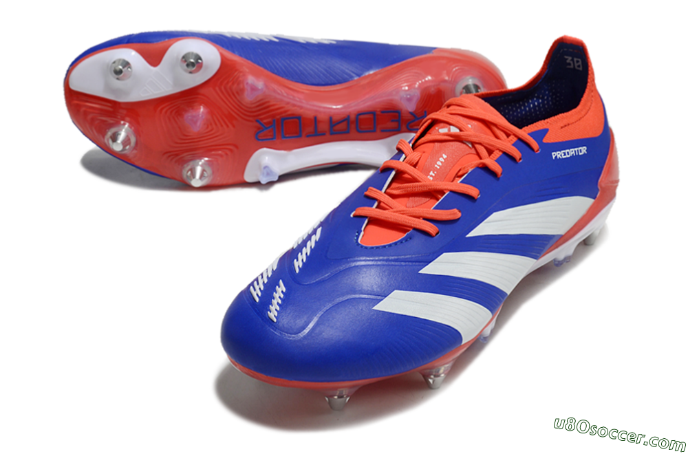 Adidas Predator Elite Foldover Tongue SG Soft Ground Soccer Cleats - Blue/White/Red 3