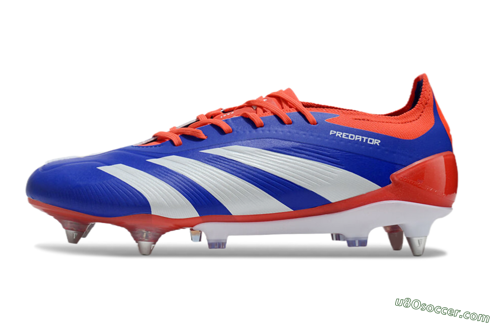 Adidas Predator Elite Foldover Tongue SG Soft Ground Soccer Cleats - Blue/White/Red 2