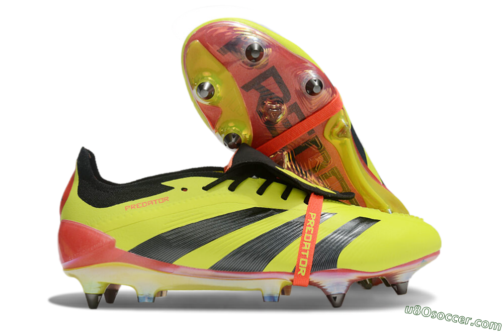 Adidas Predator Elite Foldover Tongue SG Soft Ground Soccer Cleats - Yellow/Black/Red 1