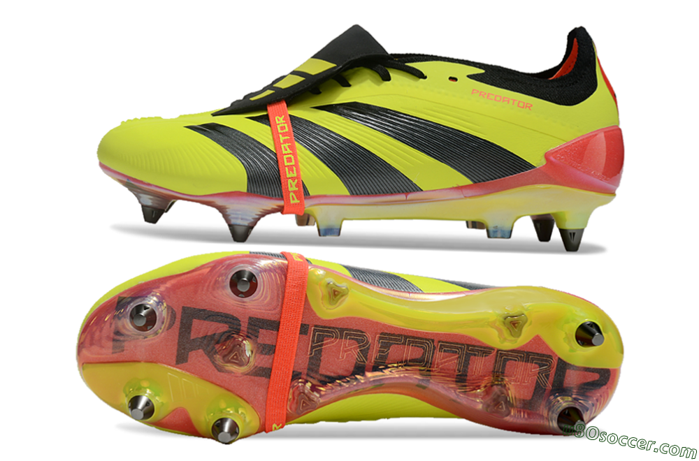 Adidas Predator Elite Foldover Tongue SG Soft Ground Soccer Cleats - Yellow/Black/Red 0
