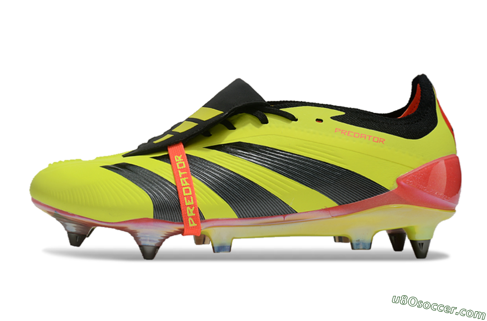 Adidas Predator Elite Foldover Tongue SG Soft Ground Soccer Cleats - Yellow/Black/Red 2