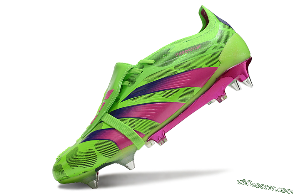 Adidas Predator Elite Foldover Tongue SG Soft Ground Soccer Cleats - Yellow/Purple/Pink 5