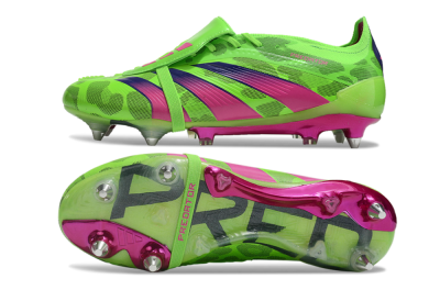 Adidas Predator Elite Foldover Tongue SG Soft Ground Soccer Cleats - Yellow/Purple/Pink