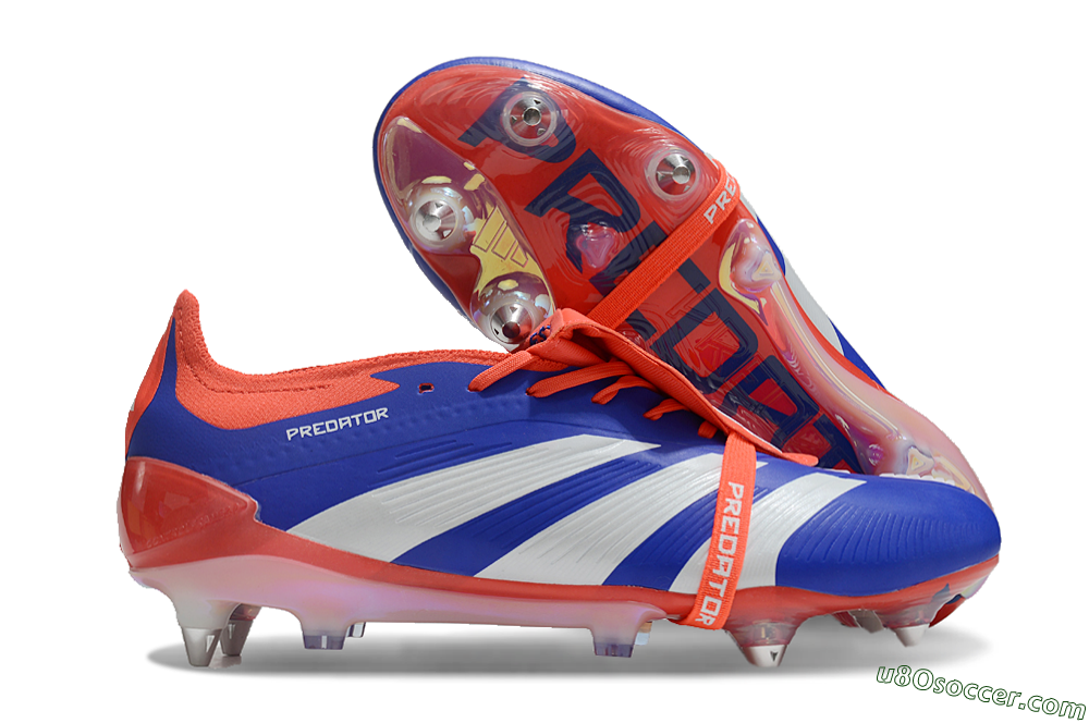 Adidas Predator Elite Foldover Tongue SG Soft Ground Soccer Cleats - Blue/White/Red 1