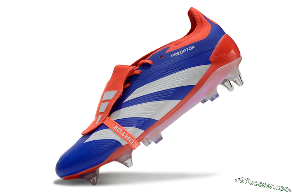 Adidas Predator Elite Foldover Tongue SG Soft Ground Soccer Cleats - Blue/White/Red 5