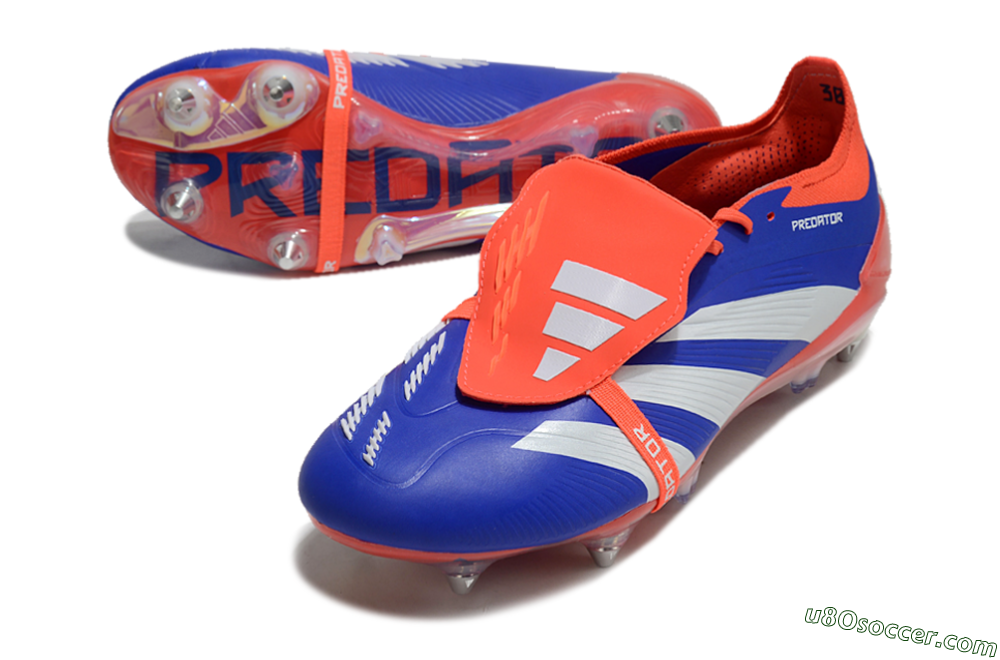 Adidas Predator Elite Foldover Tongue SG Soft Ground Soccer Cleats - Blue/White/Red 3