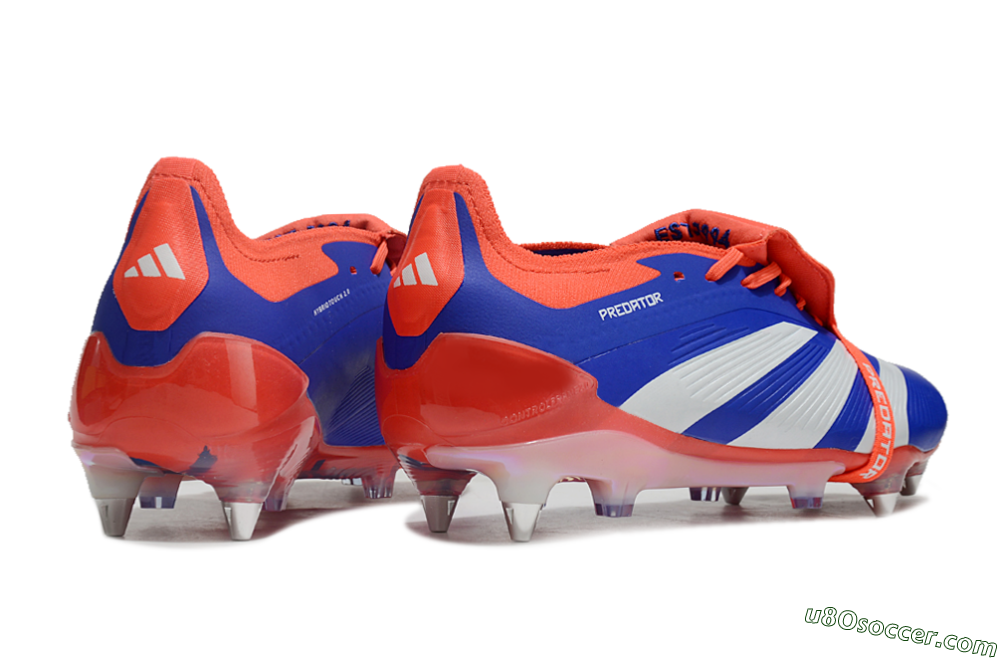Adidas Predator Elite Foldover Tongue SG Soft Ground Soccer Cleats - Blue/White/Red 6