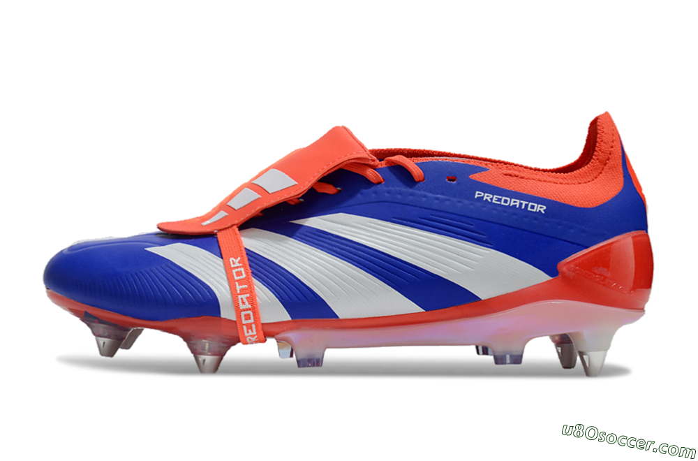 Adidas Predator Elite Foldover Tongue SG Soft Ground Soccer Cleats - Blue/White/Red 2