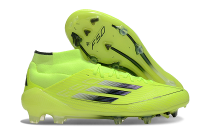 Adidas F50 Elite Mid FG Firm Ground Soccer Cleats - Yellow/Blue/White
