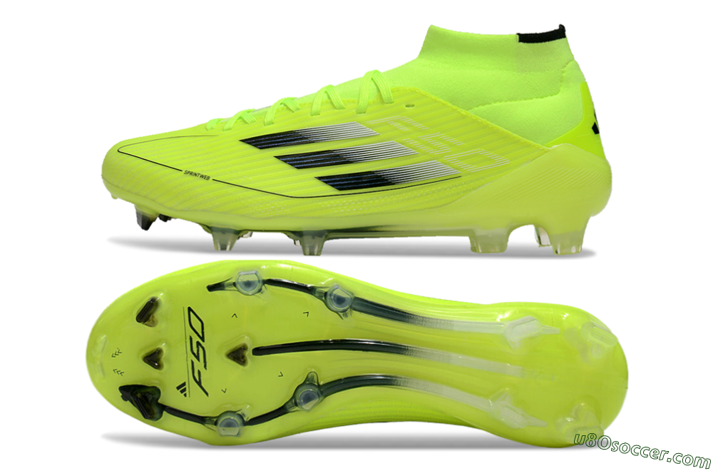 Adidas F50 Elite Mid FG Firm Ground Soccer Cleats - Yellow/Blue/White 0