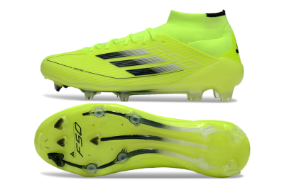 Adidas F50 Elite Mid FG Firm Ground Soccer Cleats - Yellow/Blue/White