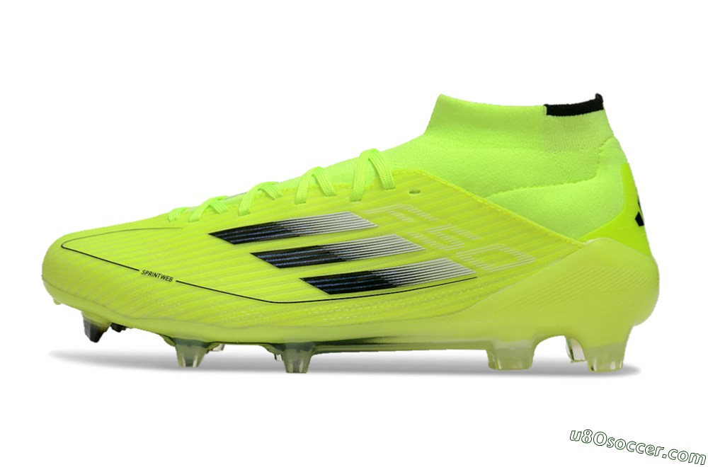 Adidas F50 Elite Mid FG Firm Ground Soccer Cleats - Yellow/Blue/White 2