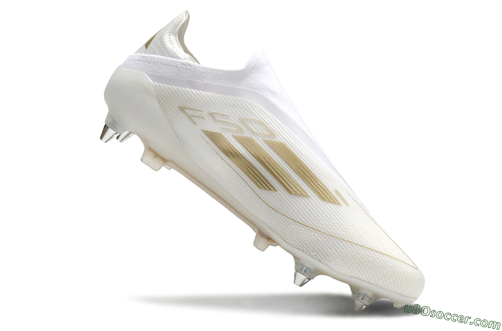 Adidas F50 Elite Laceless SG Soft Ground Soccer Cleats - White/Gold 4