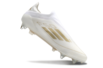 Adidas F50 Elite Laceless SG Soft Ground Soccer Cleats - White/Gold