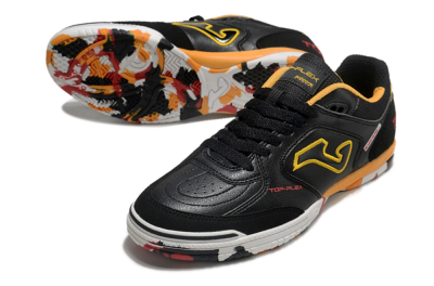 Joma Top Flex IC Indoor & Futsal Soccer Shoes - Black/Yellow/Red