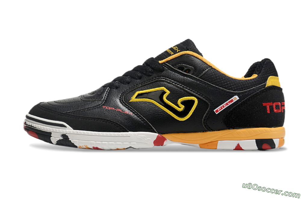 Joma Top Flex IC Indoor & Futsal Soccer Shoes - Black/Yellow/Red 2