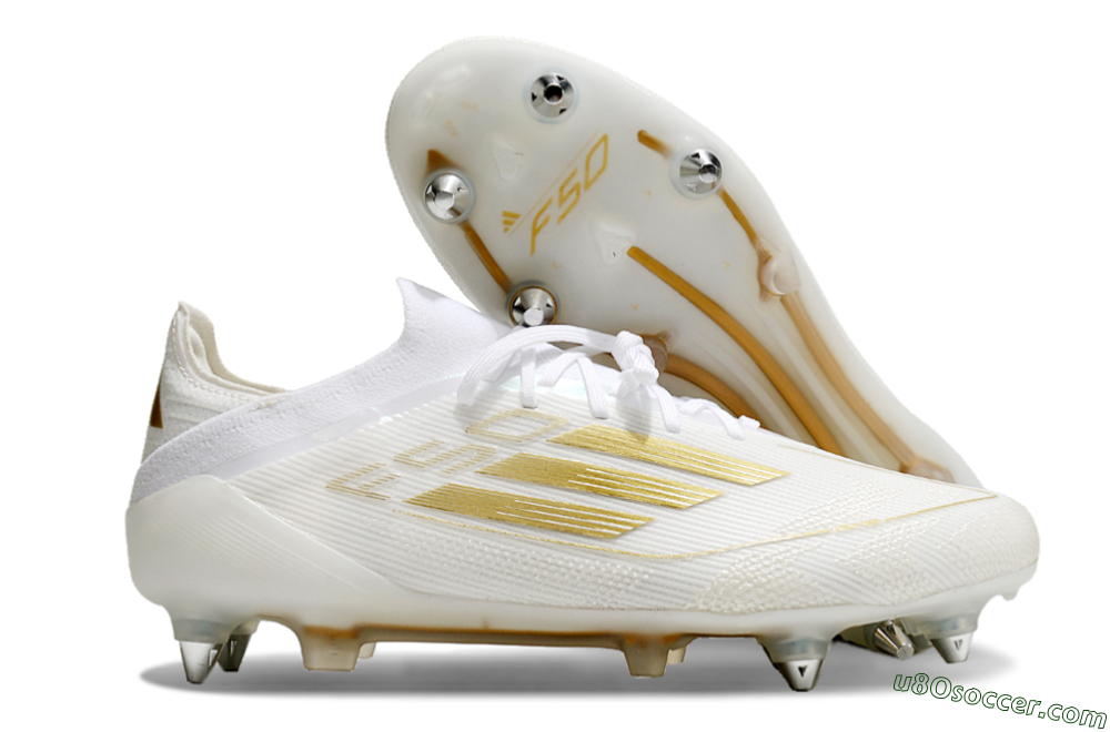 Adidas F50 Elite SG Soft Ground Soccer Cleats - White/Gold 1