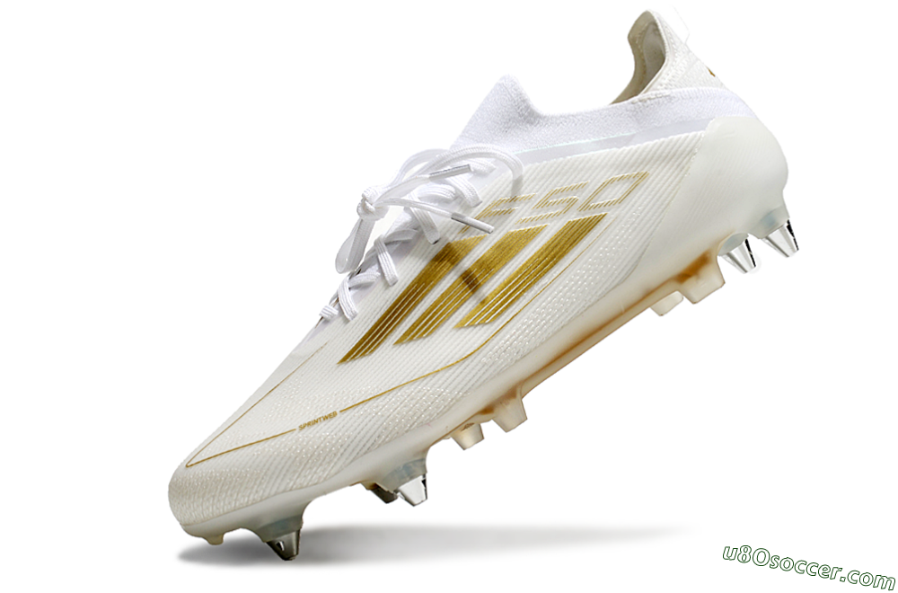 Adidas F50 Elite SG Soft Ground Soccer Cleats - White/Gold 5