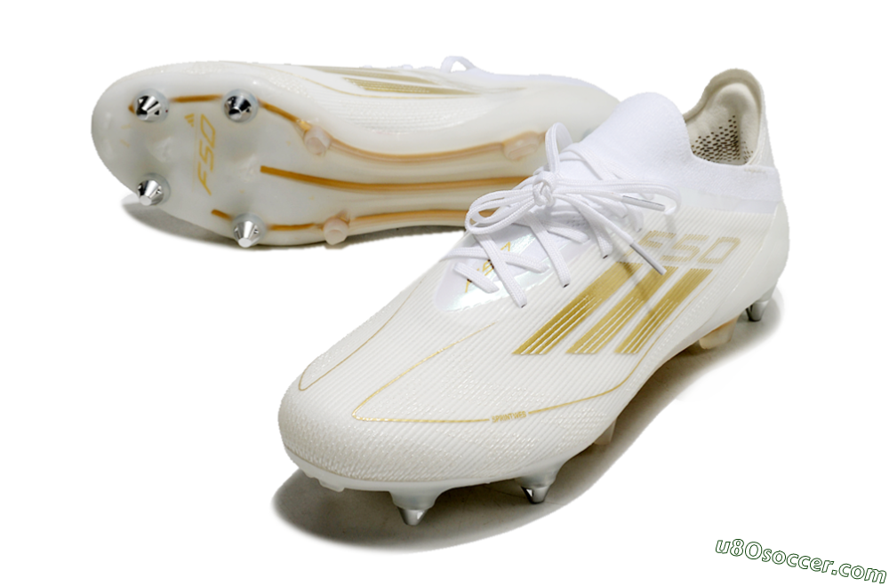 Adidas F50 Elite SG Soft Ground Soccer Cleats - White/Gold 3