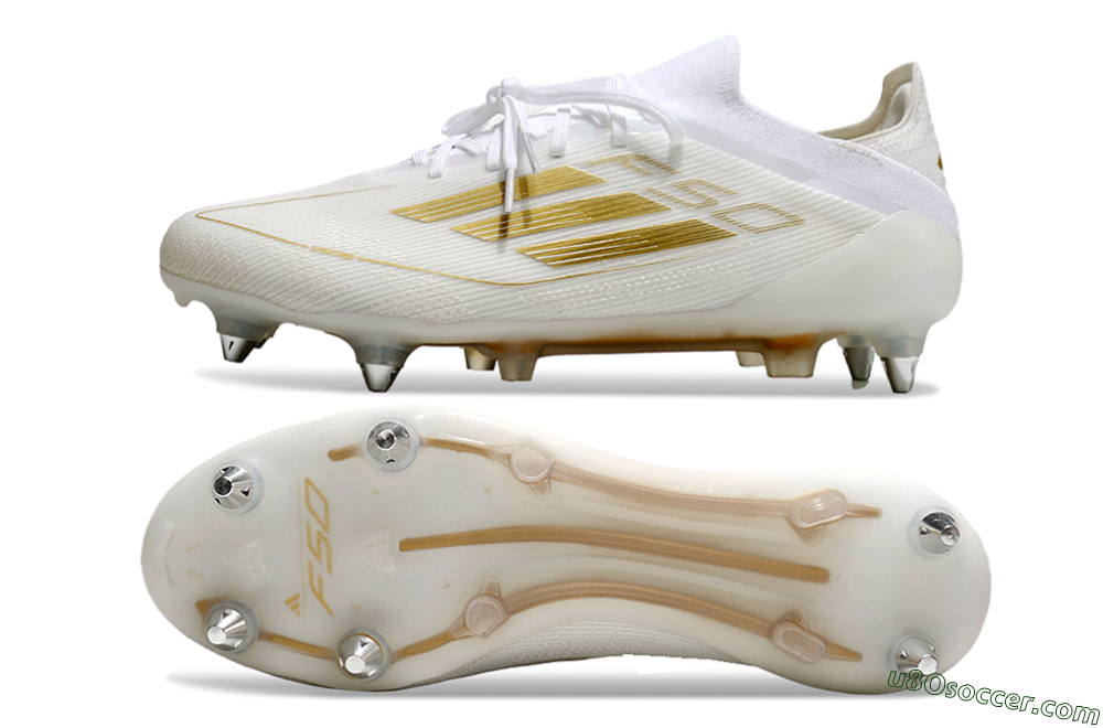 Adidas F50 Elite SG Soft Ground Soccer Cleats - White/Gold 0