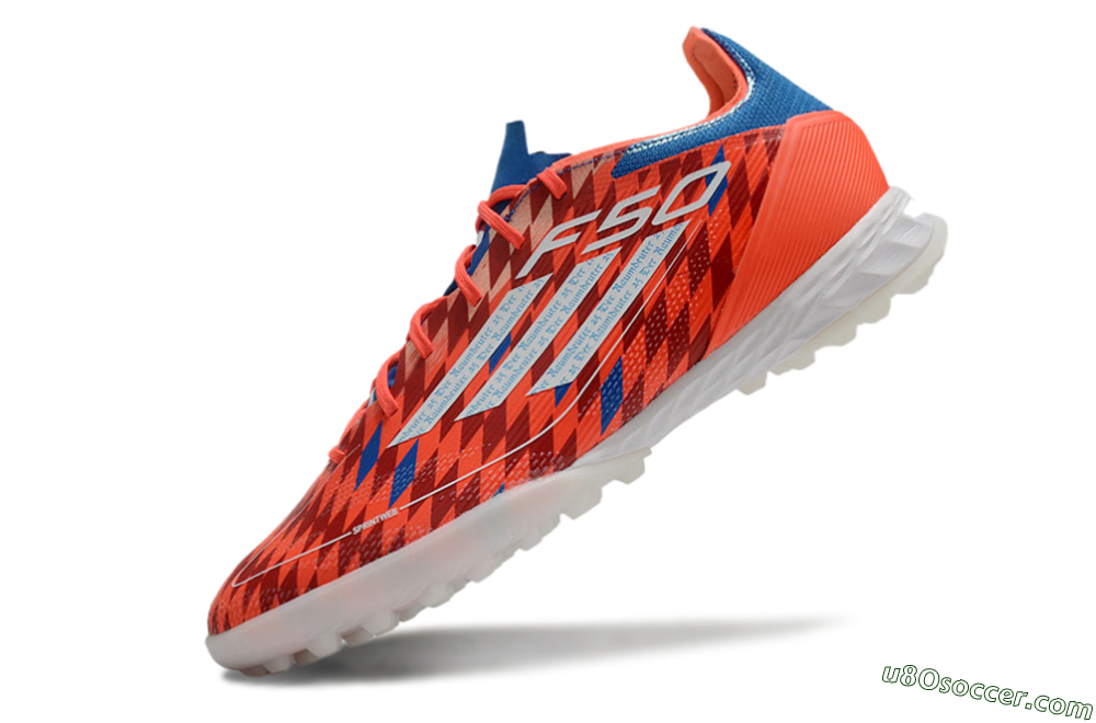 Adidas F50 Pro TF Artificial Turf Soccer Shoes - Red/White/Blue 5