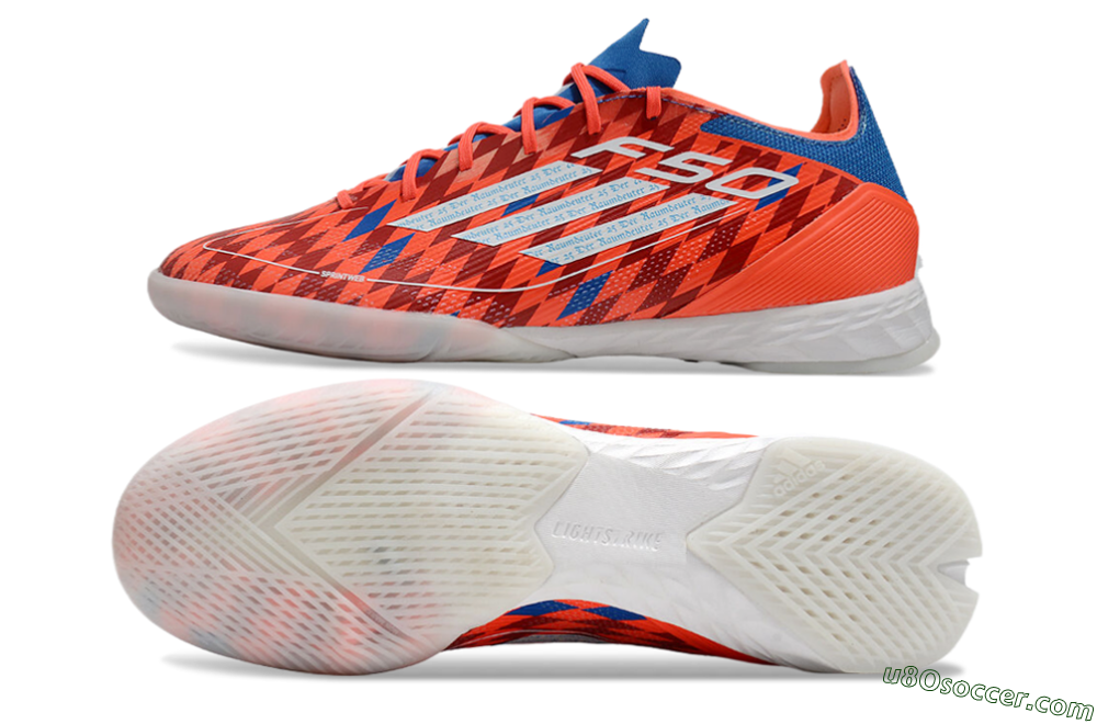 Adidas F50 Pro IC Indoor & Futsal Soccer Shoes - Red/White/Blue 0