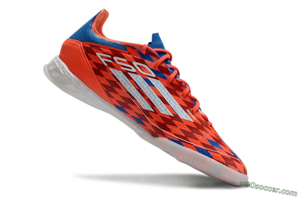 Adidas F50 Pro IC Indoor & Futsal Soccer Shoes - Red/White/Blue 4