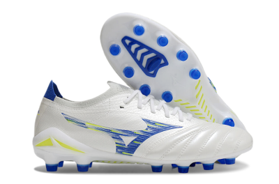 Mizuno Morelia Neo 4 FG Firm Ground Soccer Cleats - White/Blue/Yellow